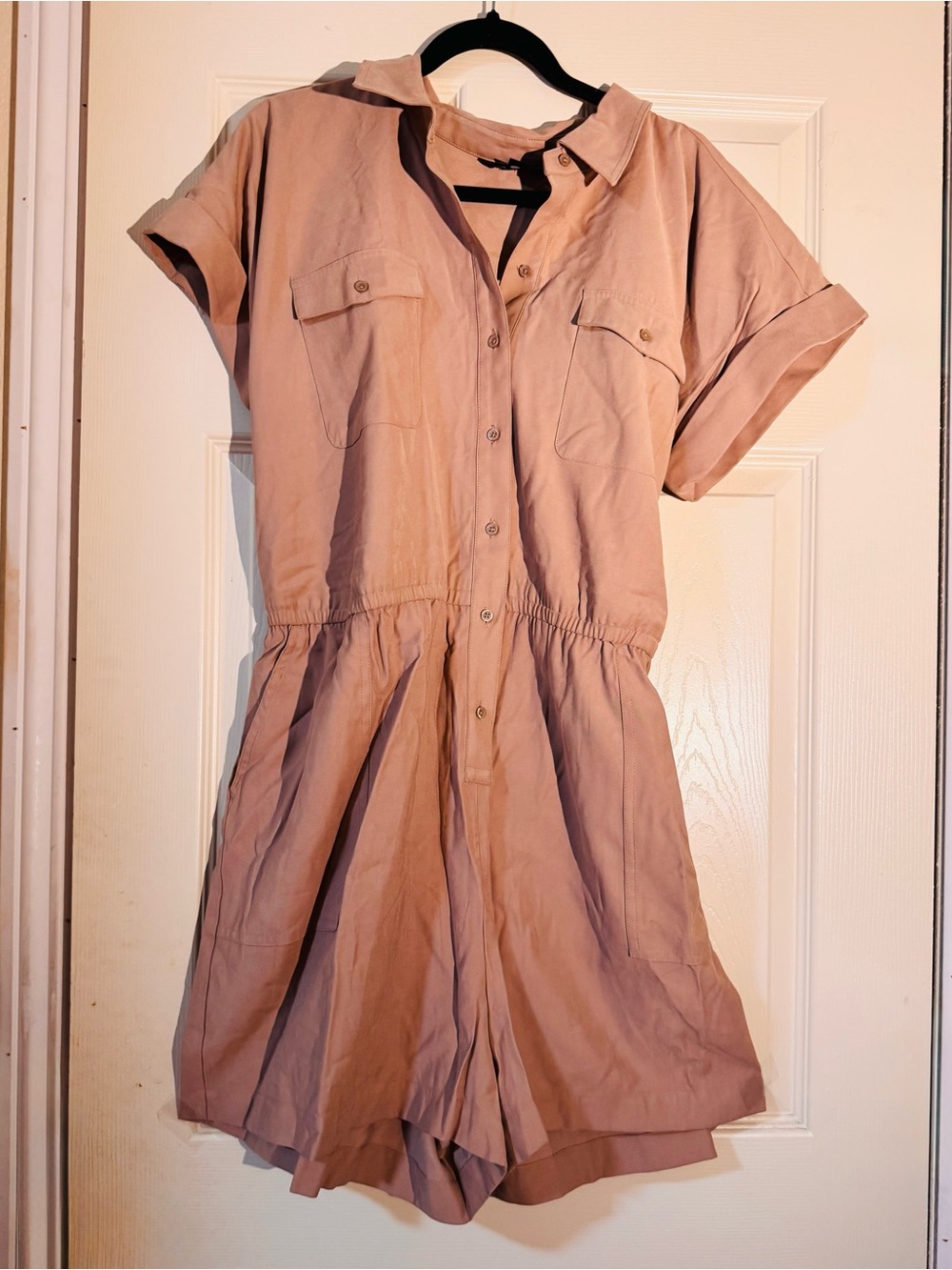 Simply Vera Vera Wang Blush Button-Front Romper XL